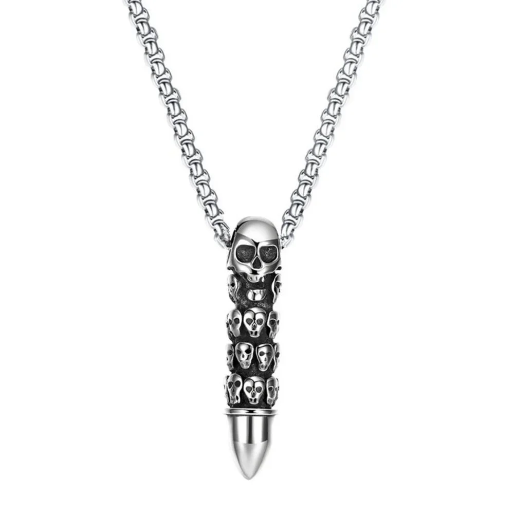 ❤️Fashionable Domineering Trendy Skull Bullet Necklace for women/men, N90201P209